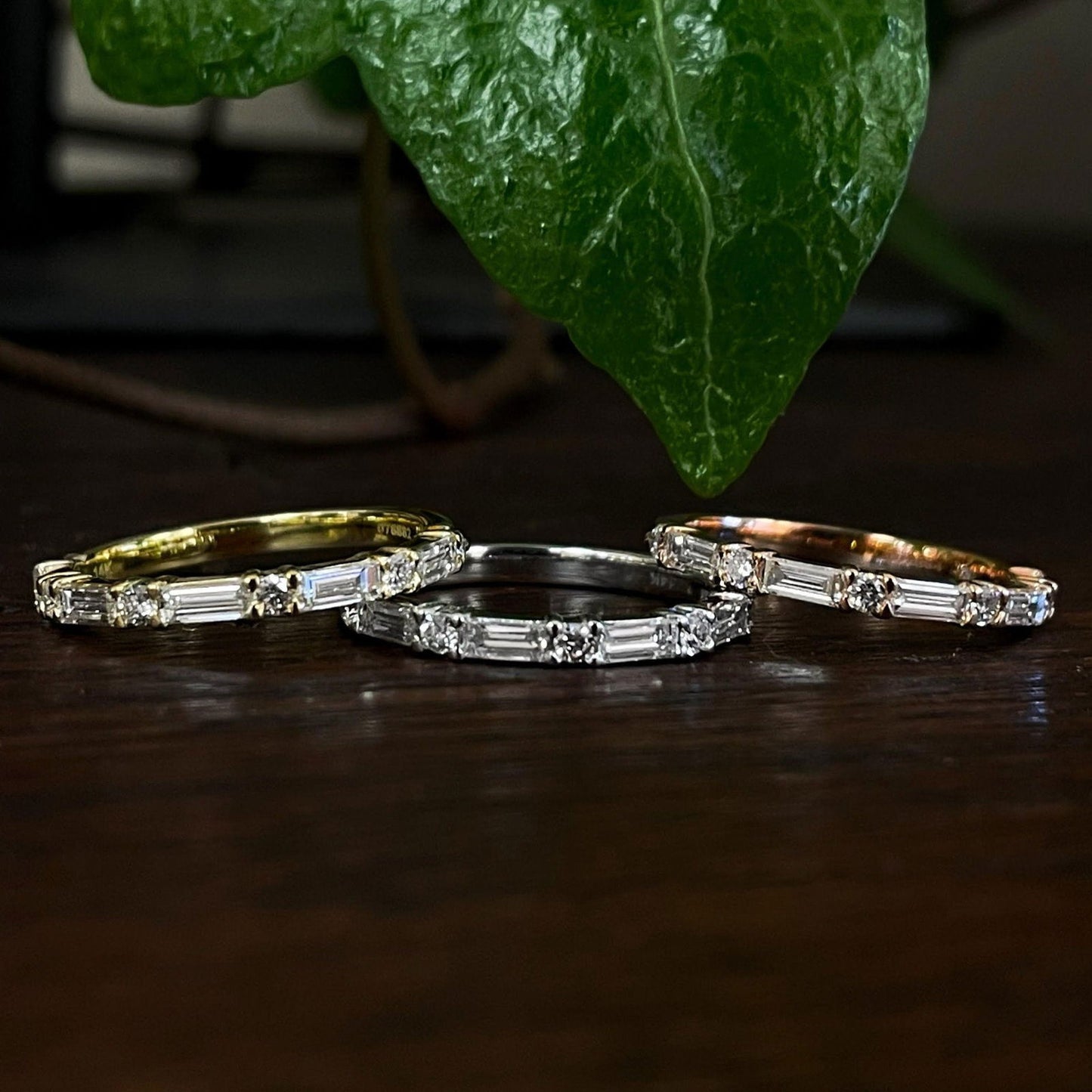 Photo of "Camille" Band in a decorative scene, designed by , available at Plumb Gold & Plumb Silver