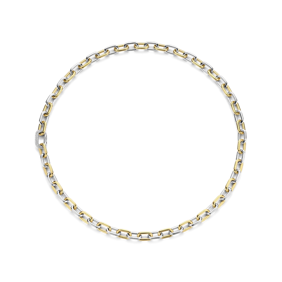 Photo of Chain Link Necklace in a decorative scene, designed by -, available at Plumb Gold & Plumb Silver