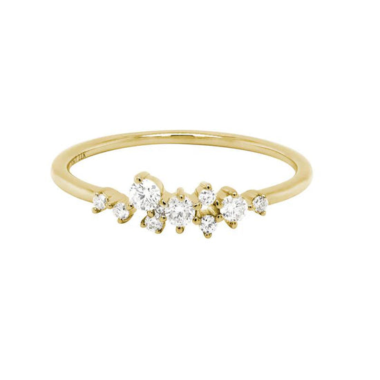 Photo of Diamond Scatter Ring in a decorative scene, designed by , available at Plumb Gold & Plumb Silver