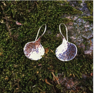 Photo of E L Designs "Dusk" Sterling SilverDrop Earrings in a decorative scene, designed by , available at Plumb Gold & Plumb Silver