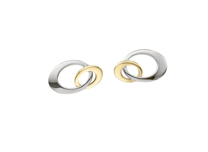 Photo of Entwined Mini Earrings in a decorative scene, designed by , available at Plumb Gold & Plumb Silver