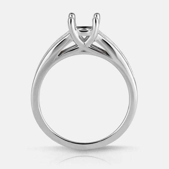 Photo of "Hannah" with Blue Sapphire in a decorative scene, designed by -, available at Plumb Gold & Plumb Silver