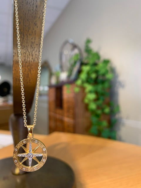 Compass Necklace – Plumb Gold Plumb Silver