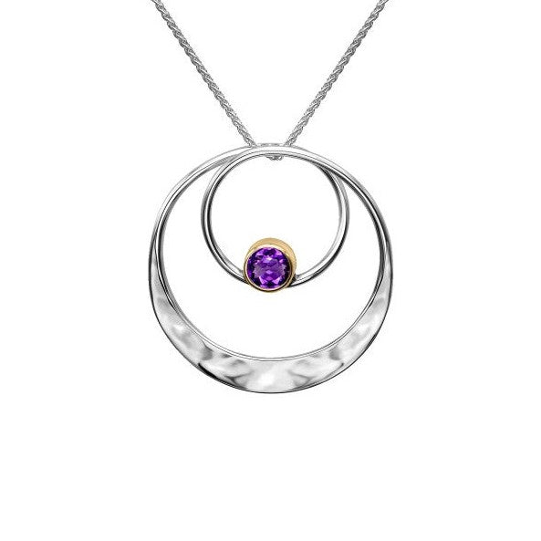 Photo of "Juliet" Amethyst Necklace in a decorative scene, designed by , available at Plumb Gold & Plumb Silver