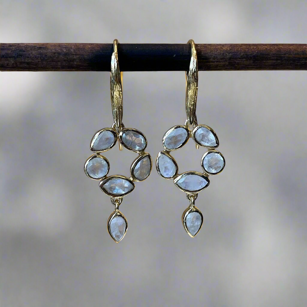 “Morning” Moonstone Dangles