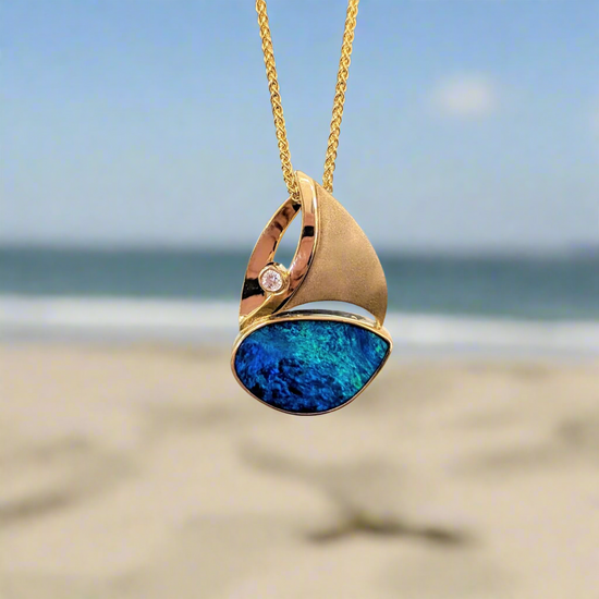 Opal Sailboat Pendant