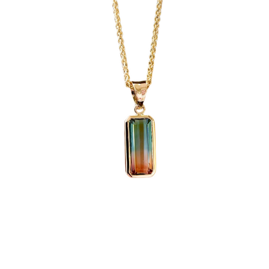 Plumb Gold Original Watermelon Tourmaline Pendant