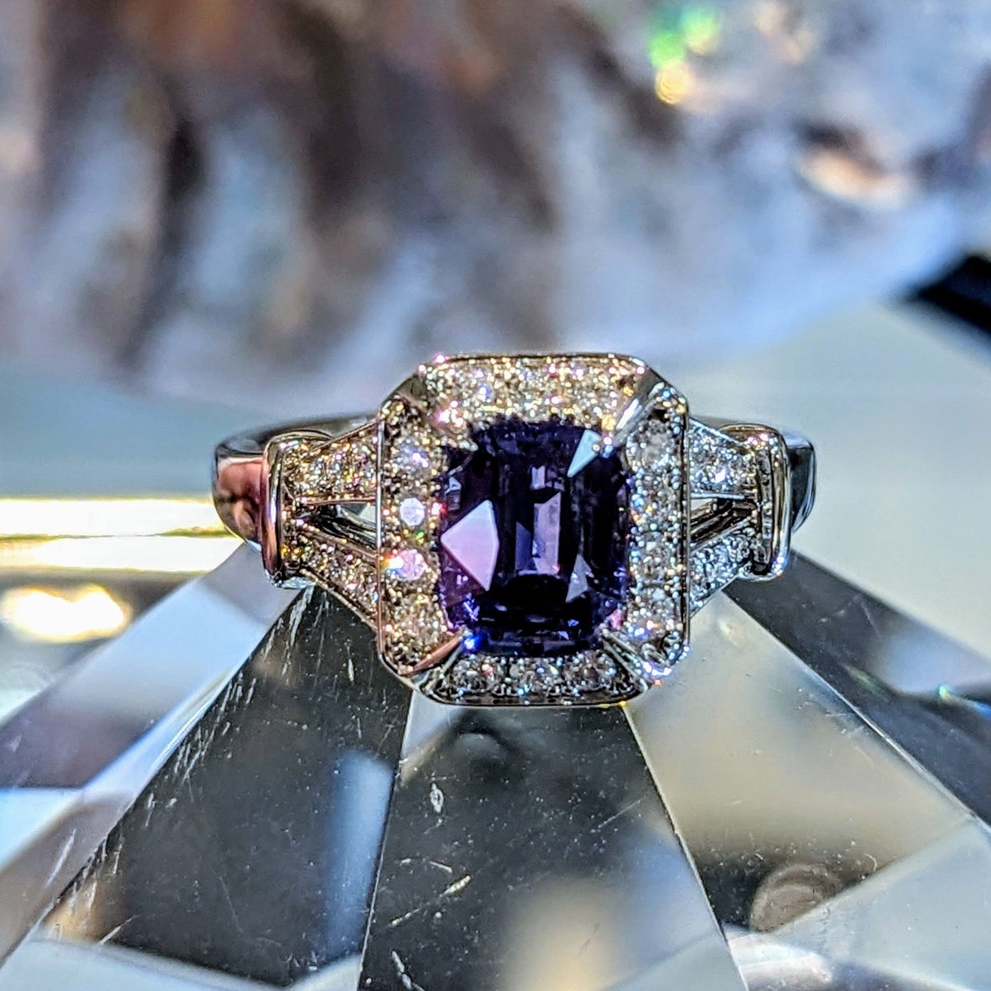 Violet Sapphire Ring Plumb Gold Plumb Silver