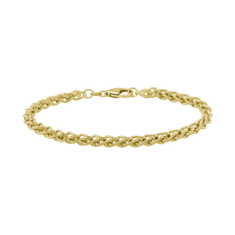 Photo of Wheat Bracelet in a decorative scene, designed by , available at Plumb Gold & Plumb Silver