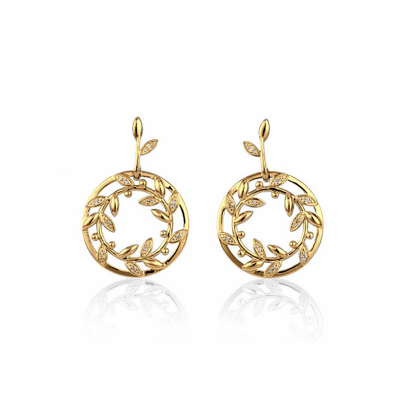 Photo of Wreath Earrings in a decorative scene, designed by , available at Plumb Gold & Plumb Silver