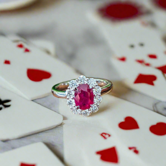 Zoma Color Ruby Halo Ring