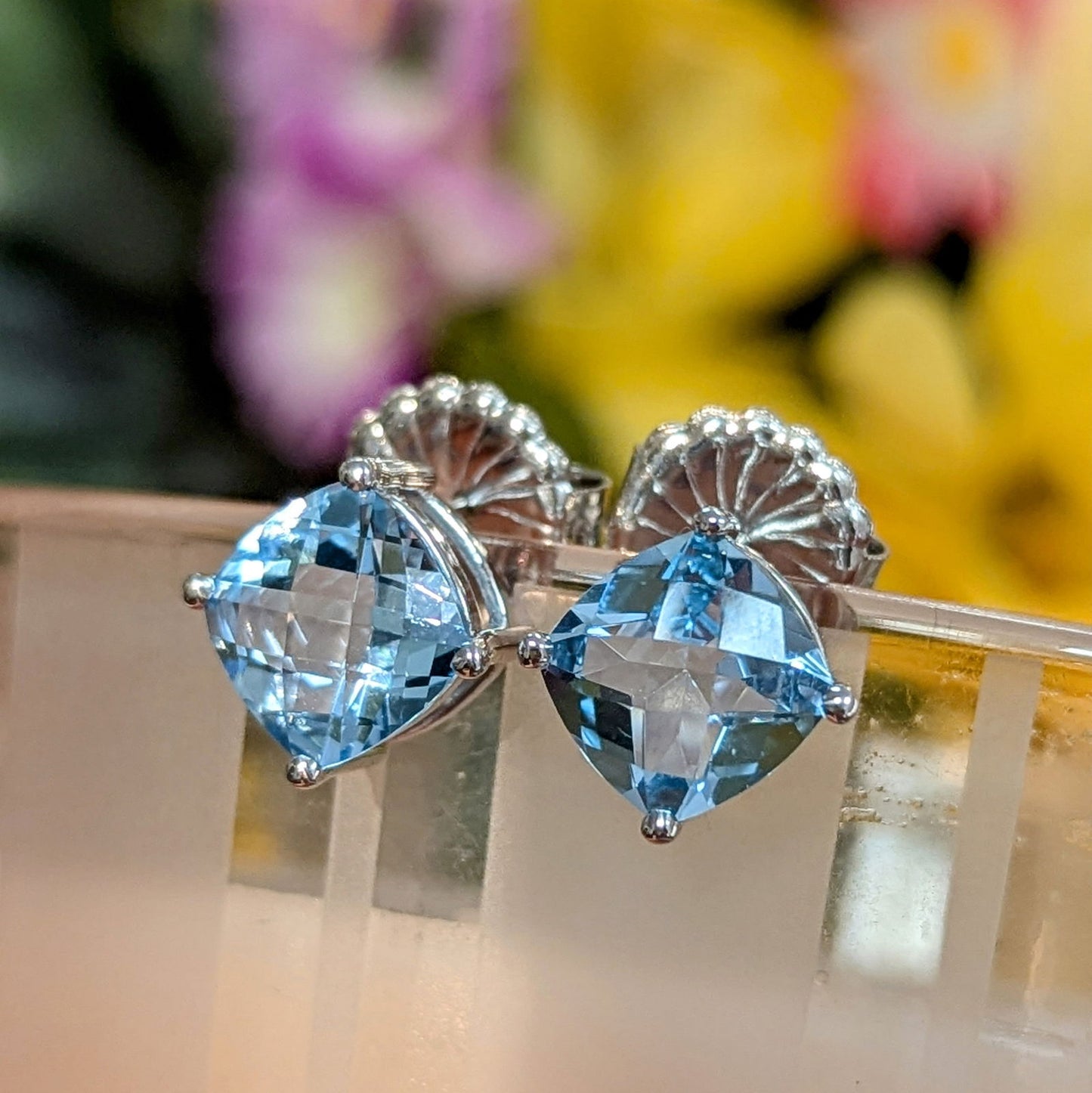 Gemstone Studs Plumb Gold Plumb Silver