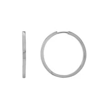 Silver Square Edge Hoop