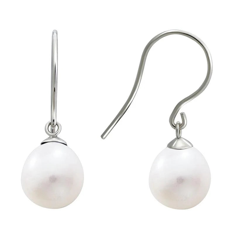 Oval Pearl Drop Earring