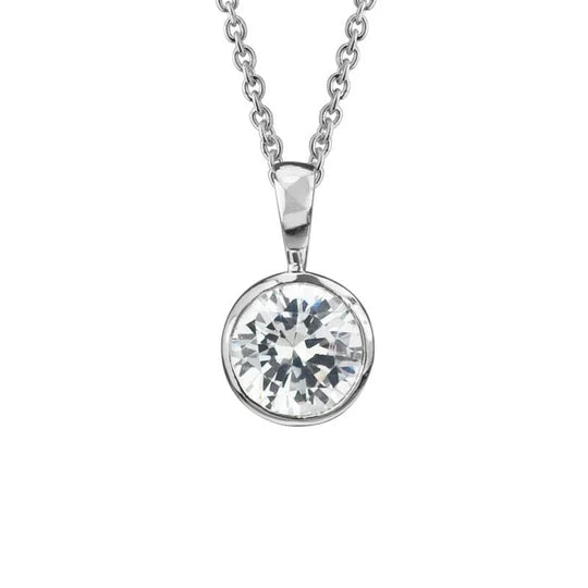 Cubic Zirconia Bezel Necklace