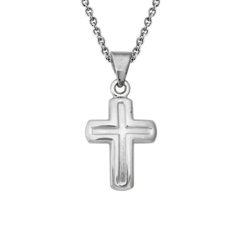 Brushed and High Shine Cross Pendant