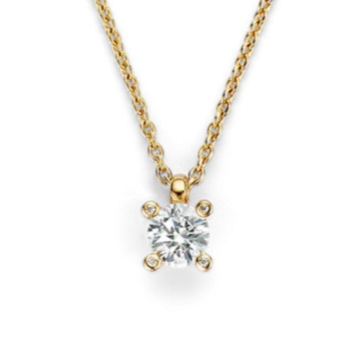 CZ Gold Plated Solitaire Necklace