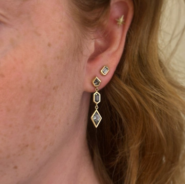 Grey Spinel Mixed-Shape Dangle Earrings
