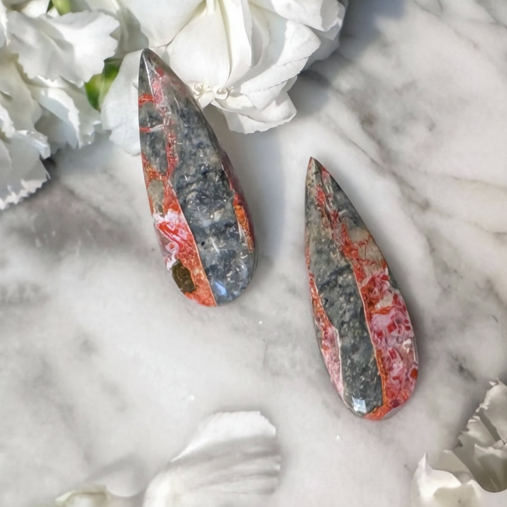 Flow Jasper Lava Flow Jasper pairs – Plumb Gold & Plumb Silver