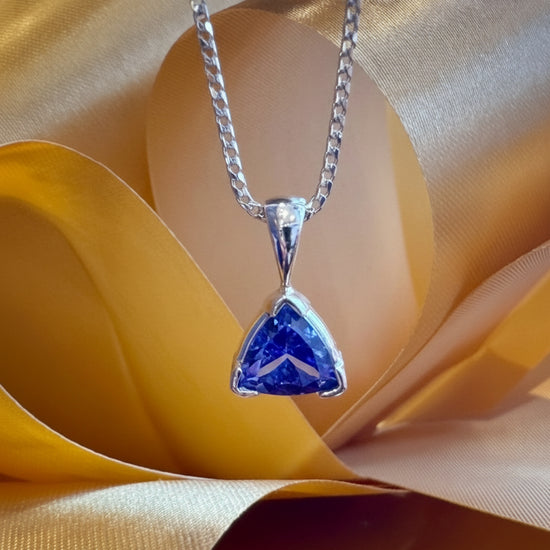 Tanzanite Triangular Pendant