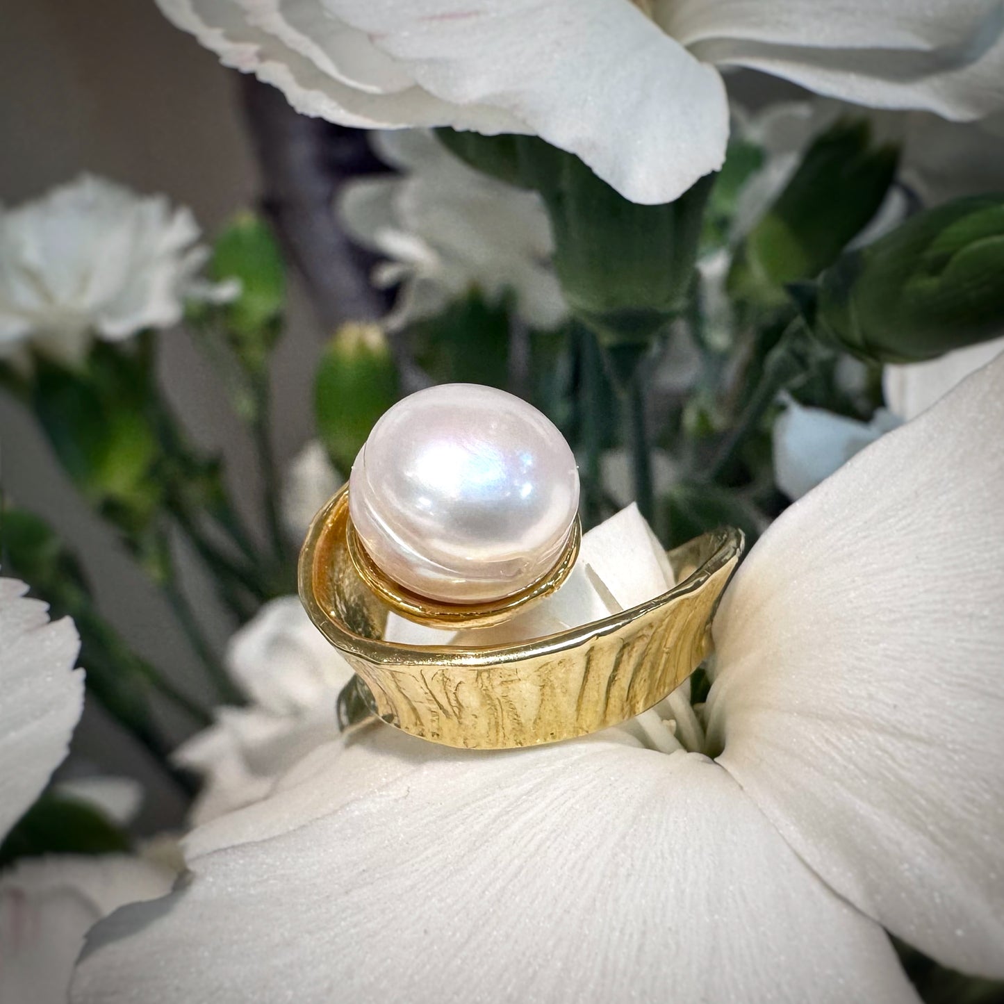 "Seaweed" Pearl Ring