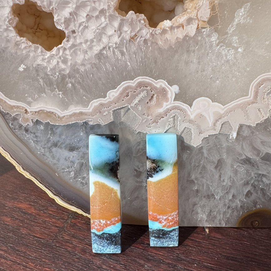 Cuprite Chrysocolla Rectangle Pair