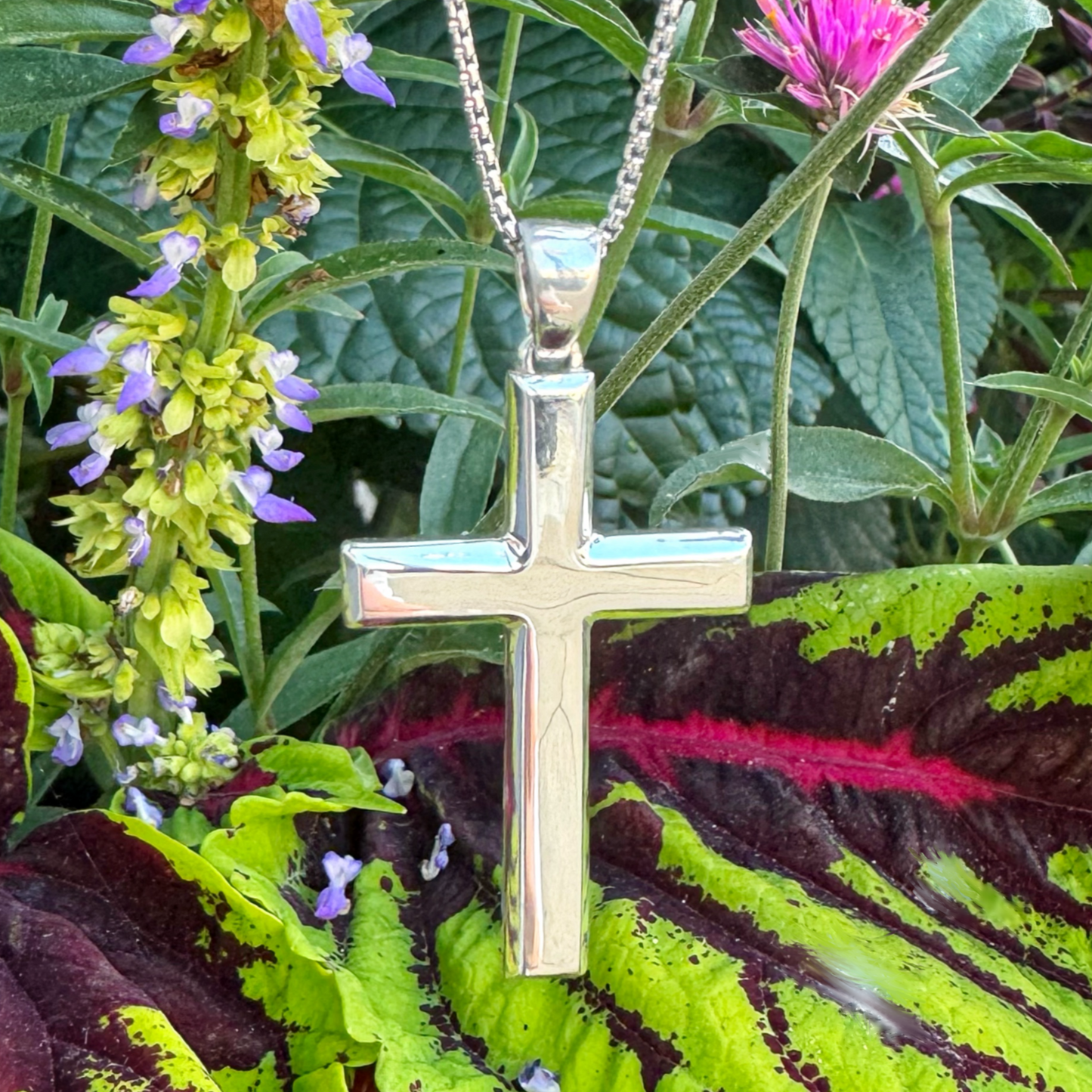 Sterling Silver Beveled Cross