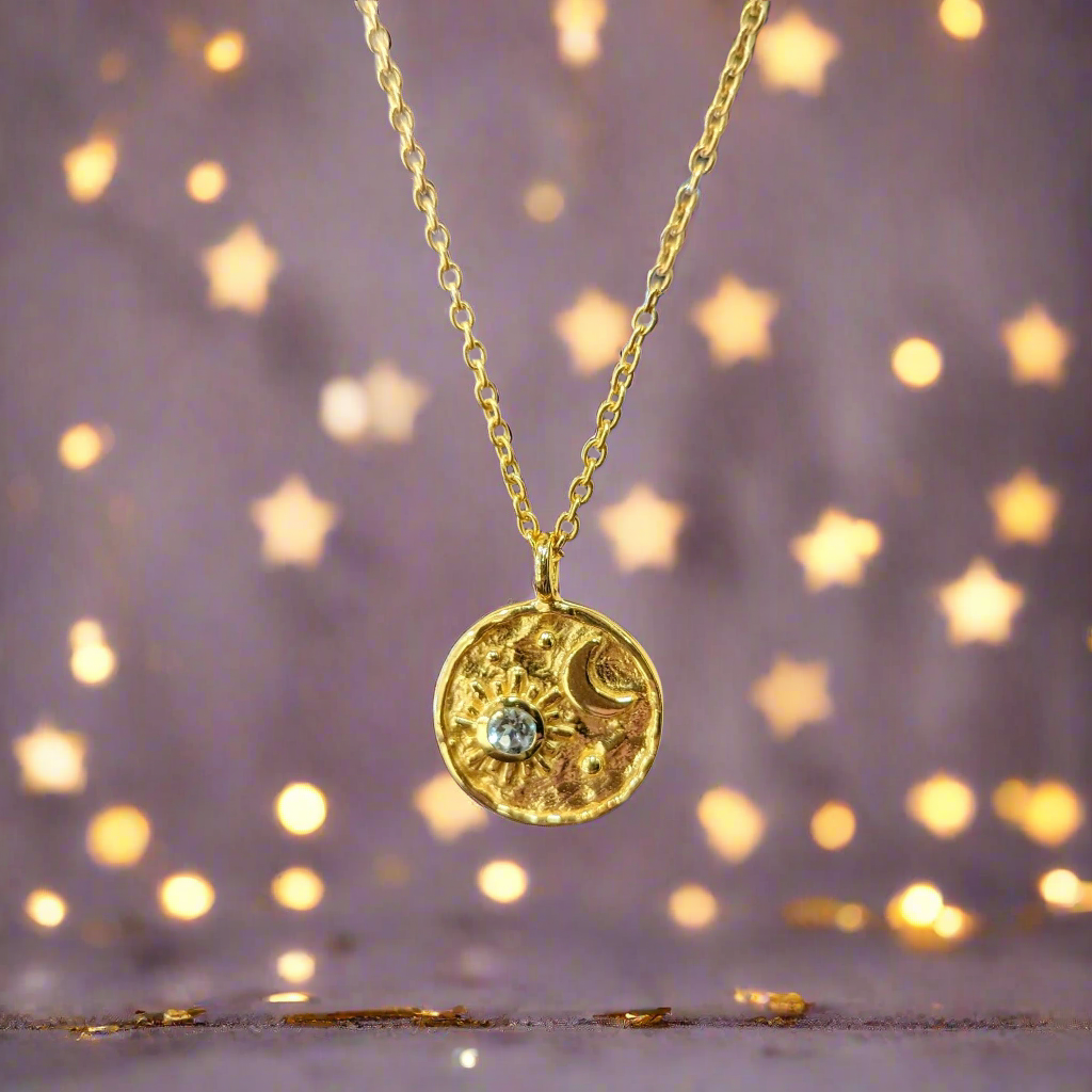"Luna" Celestial Blue Topaz Accented Necklace