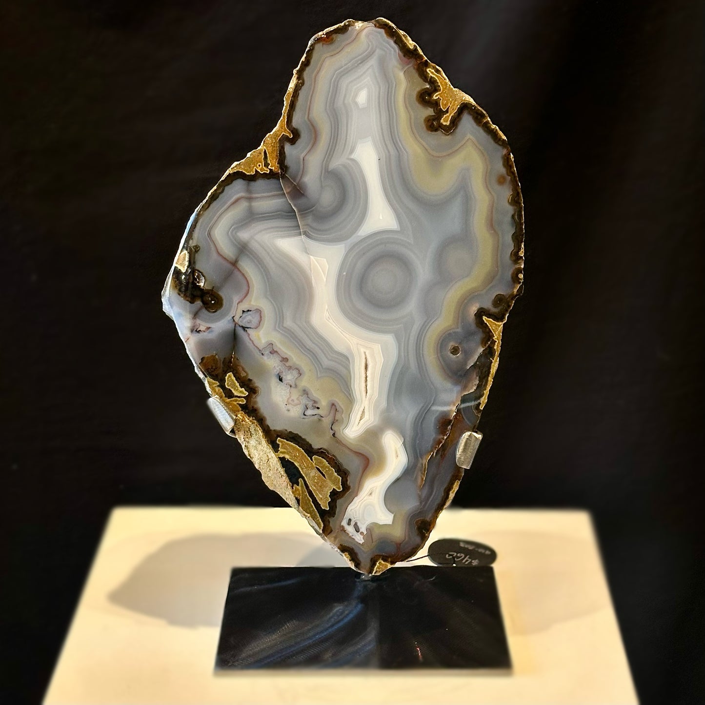 Steel Blue/Beige Agate Geode