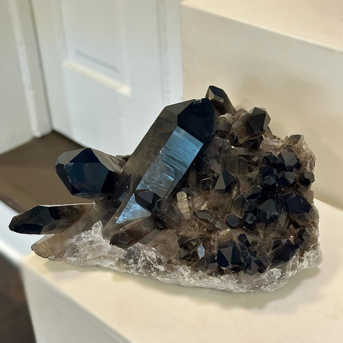 Smoky Quartz Point Cluster