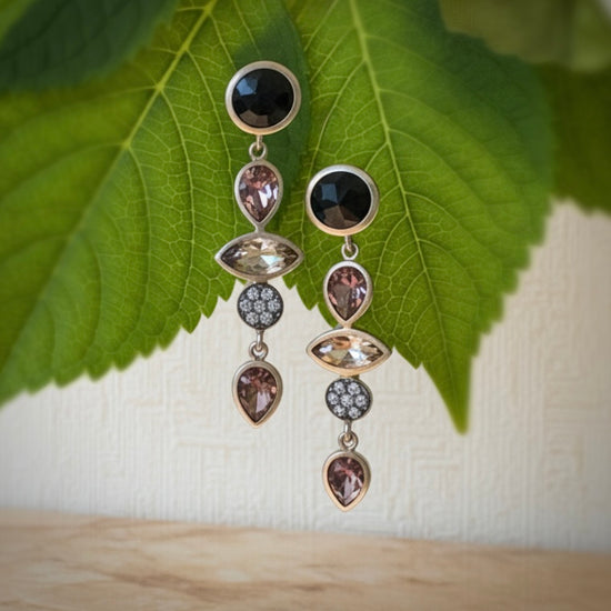 Multi Gem Neutral Drop Earrings