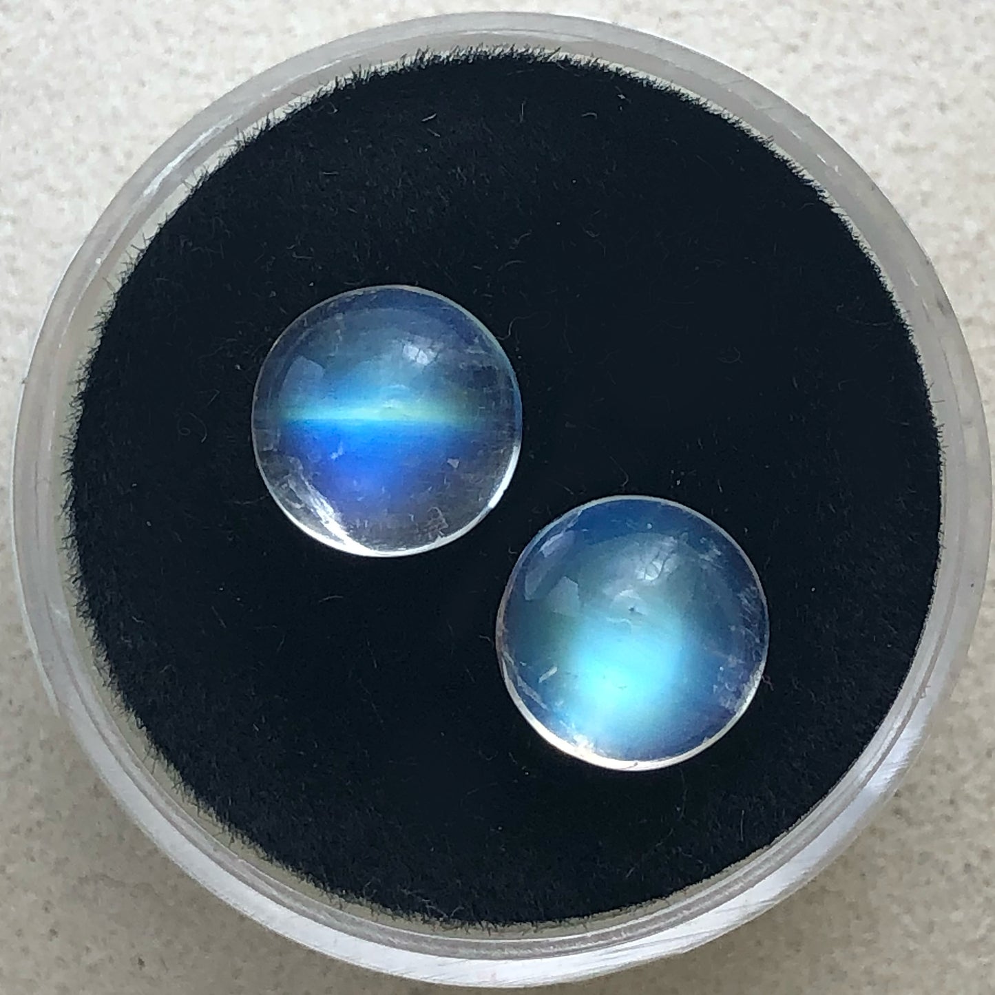 Round Cabochon Moonstone Pair