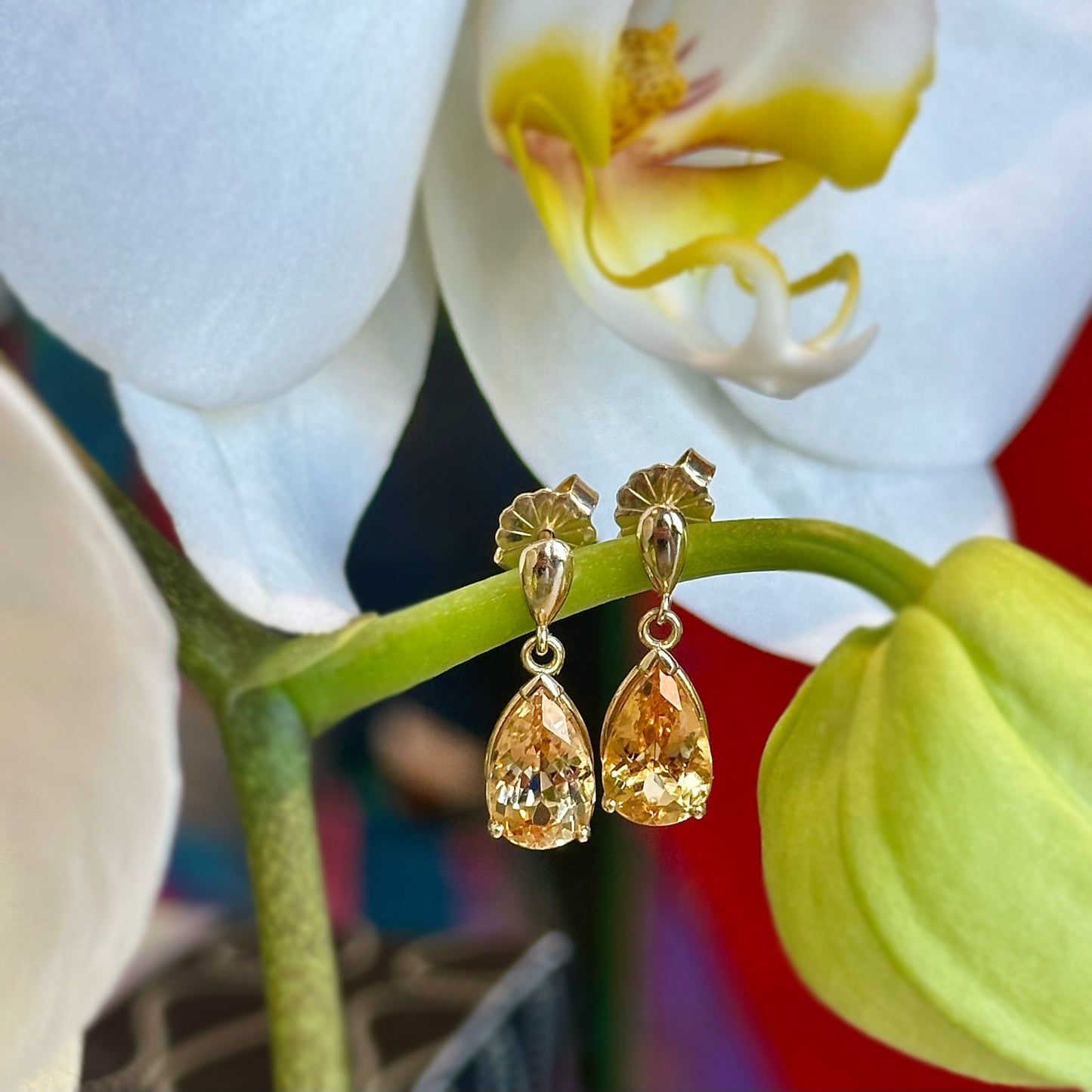 Golden Topaz Dangle Earrings