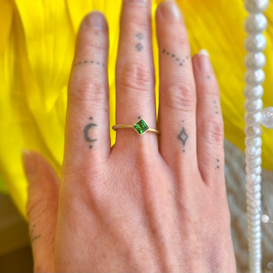 Tsavorite Yum Drop Ring