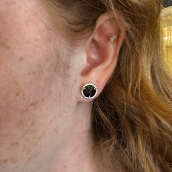 Kimberly Collins Black Spinel and Diamond Studs
