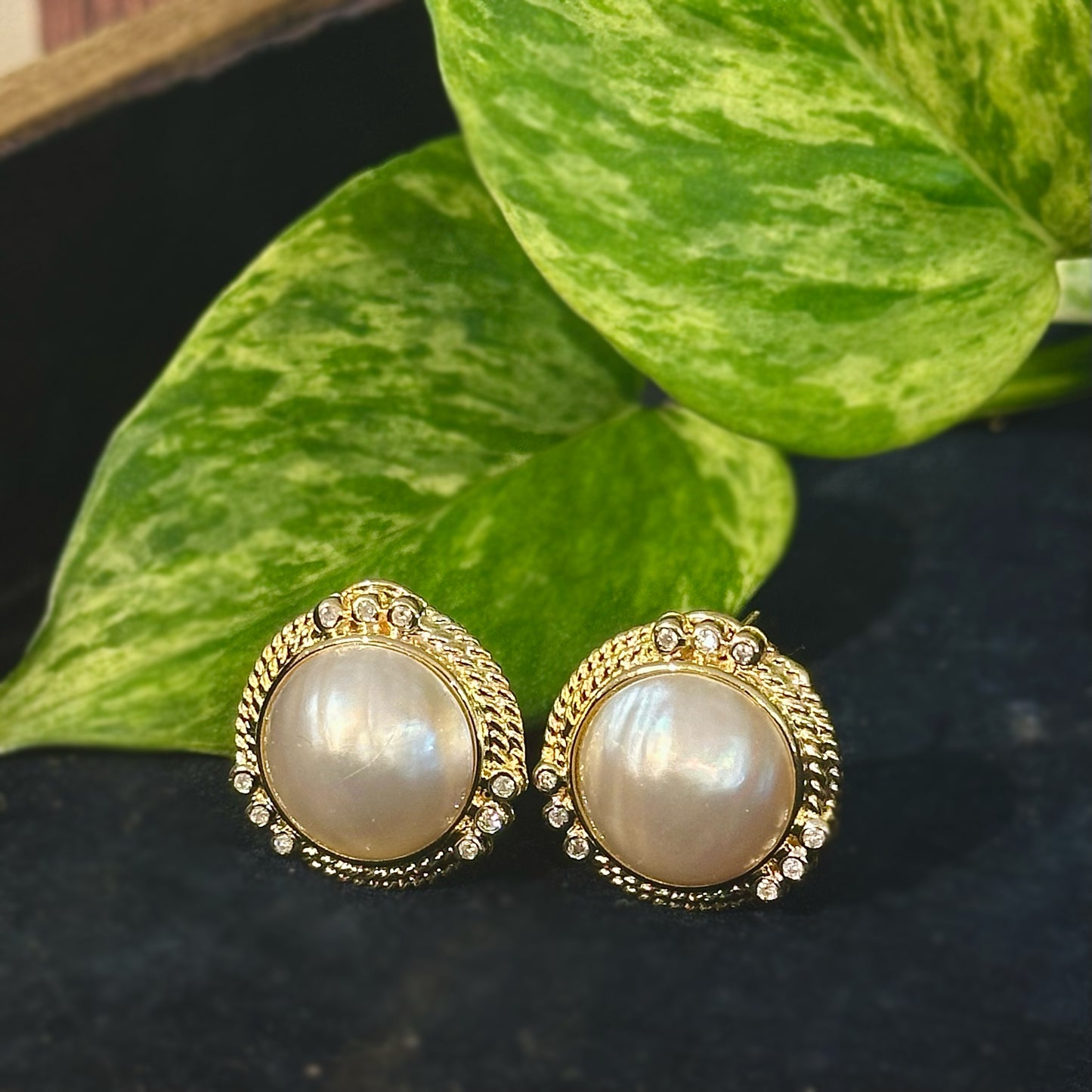 Mabe Pearl and Diamond Rope Earrings