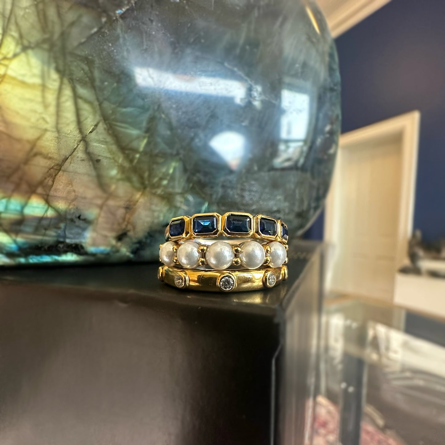 Simulated Pearl Stackable Ring