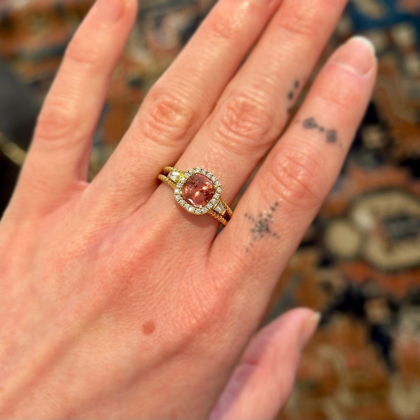 Peach Spinel Ring