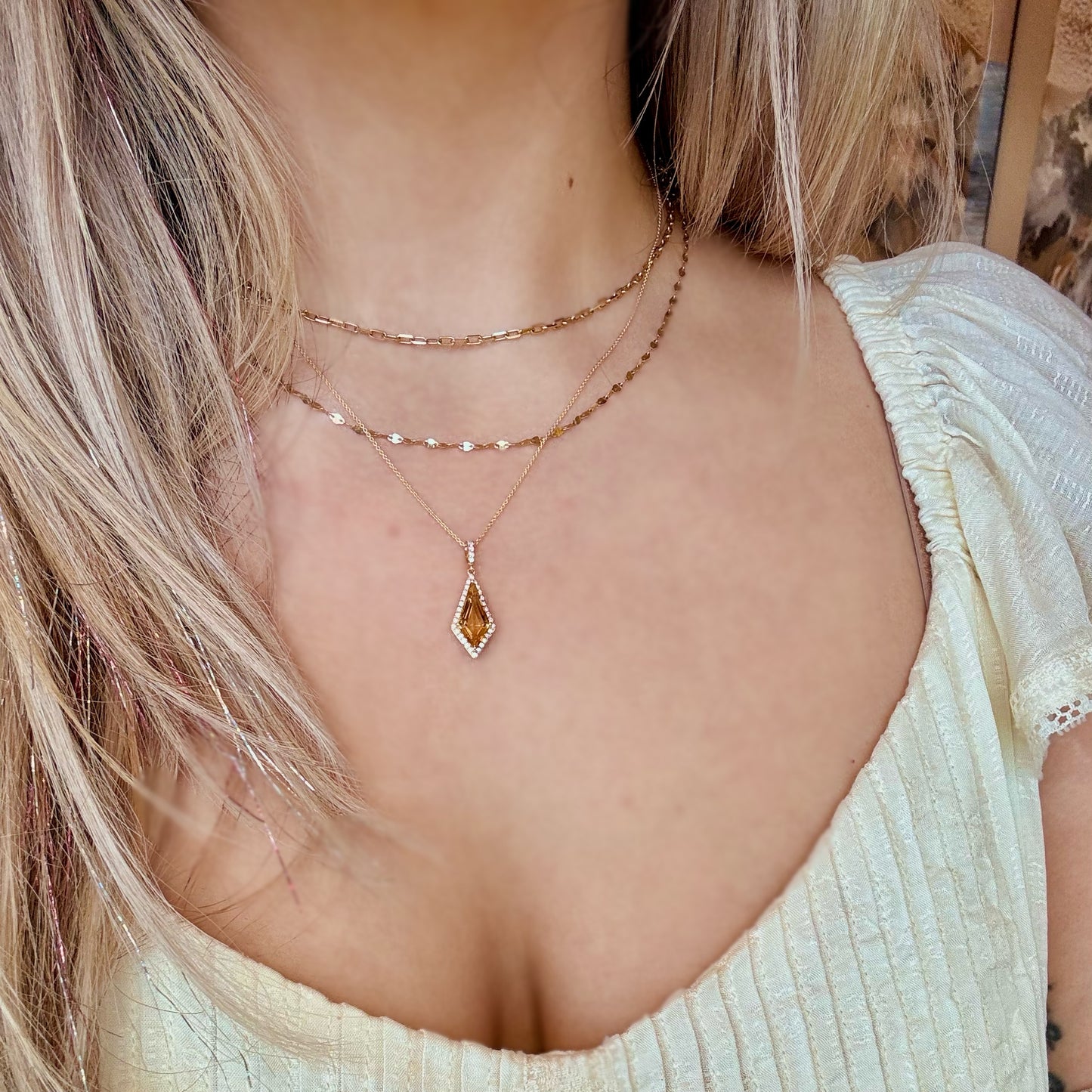 Halo Citrine Pendant