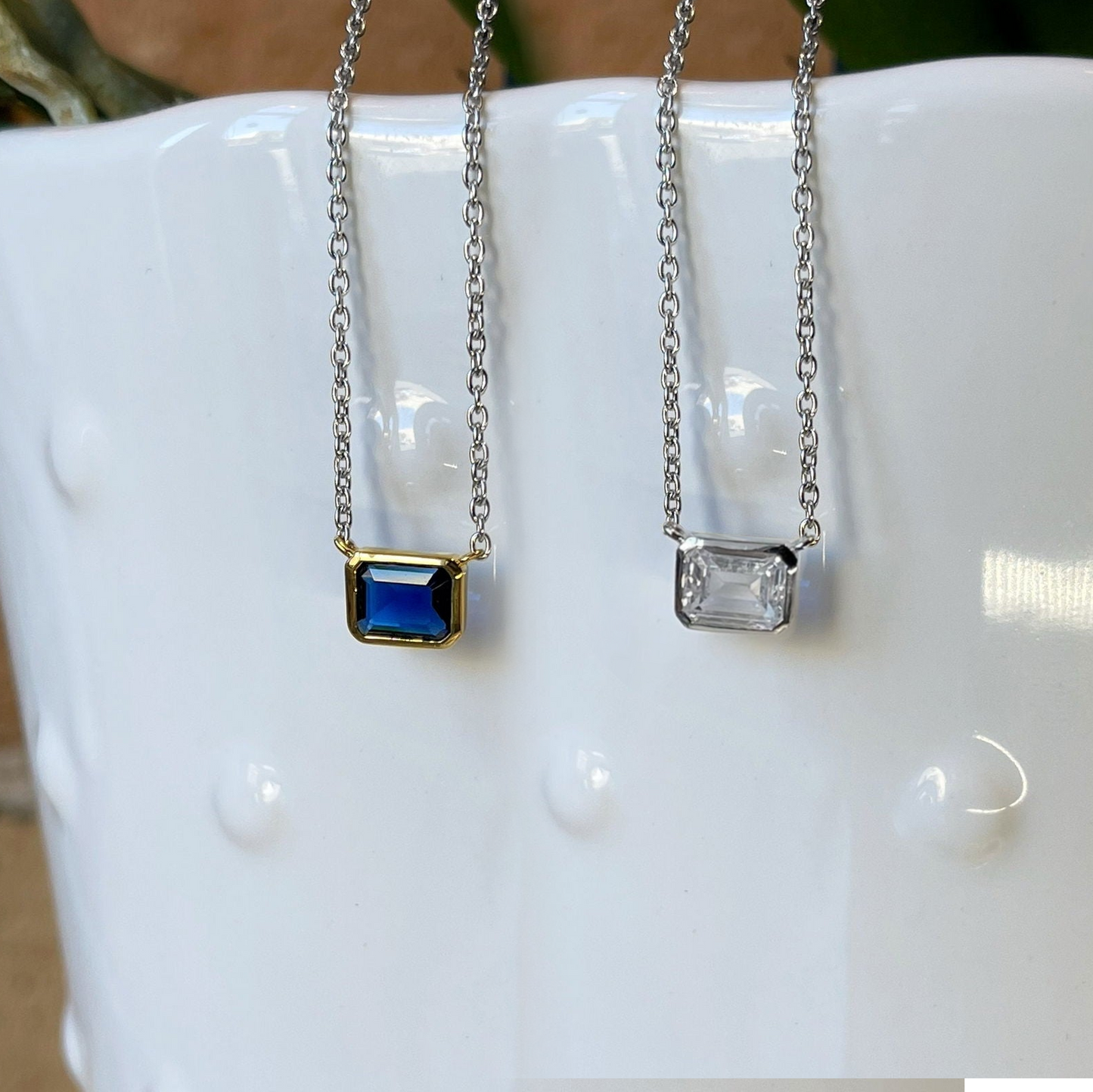 Emerald Cut CZ Necklace