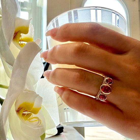 Mahenge Spinel Stackable 3-Stone Ring