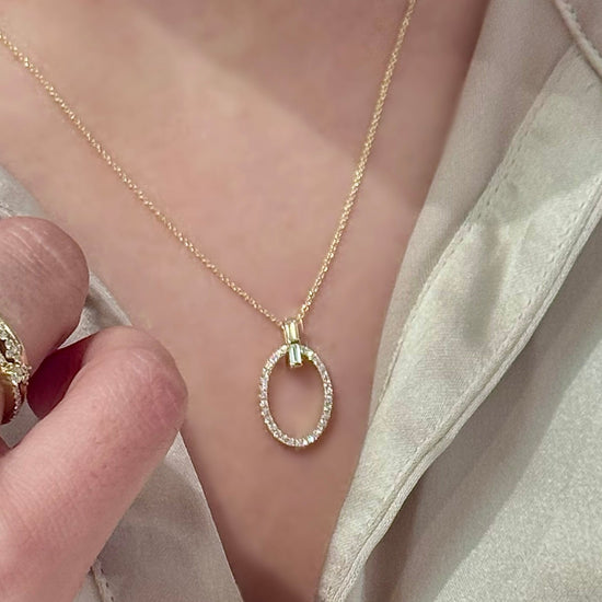 Oval Diamond Necklace