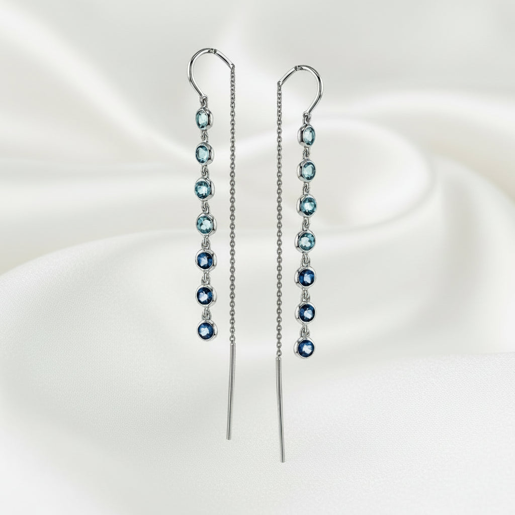 Blue Topaz Bezel Earring