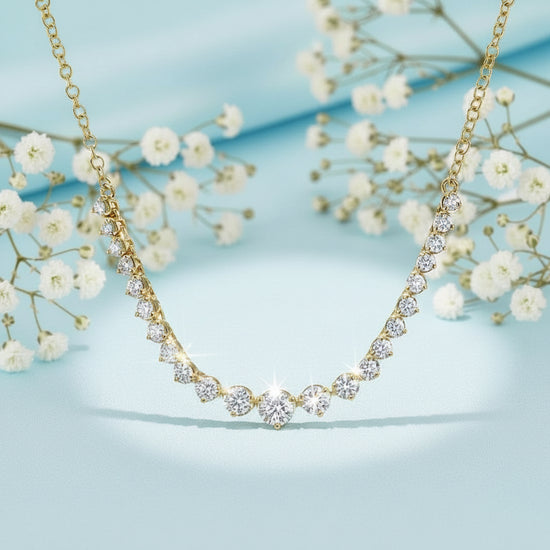 Graduated Curve Diamond Necklace