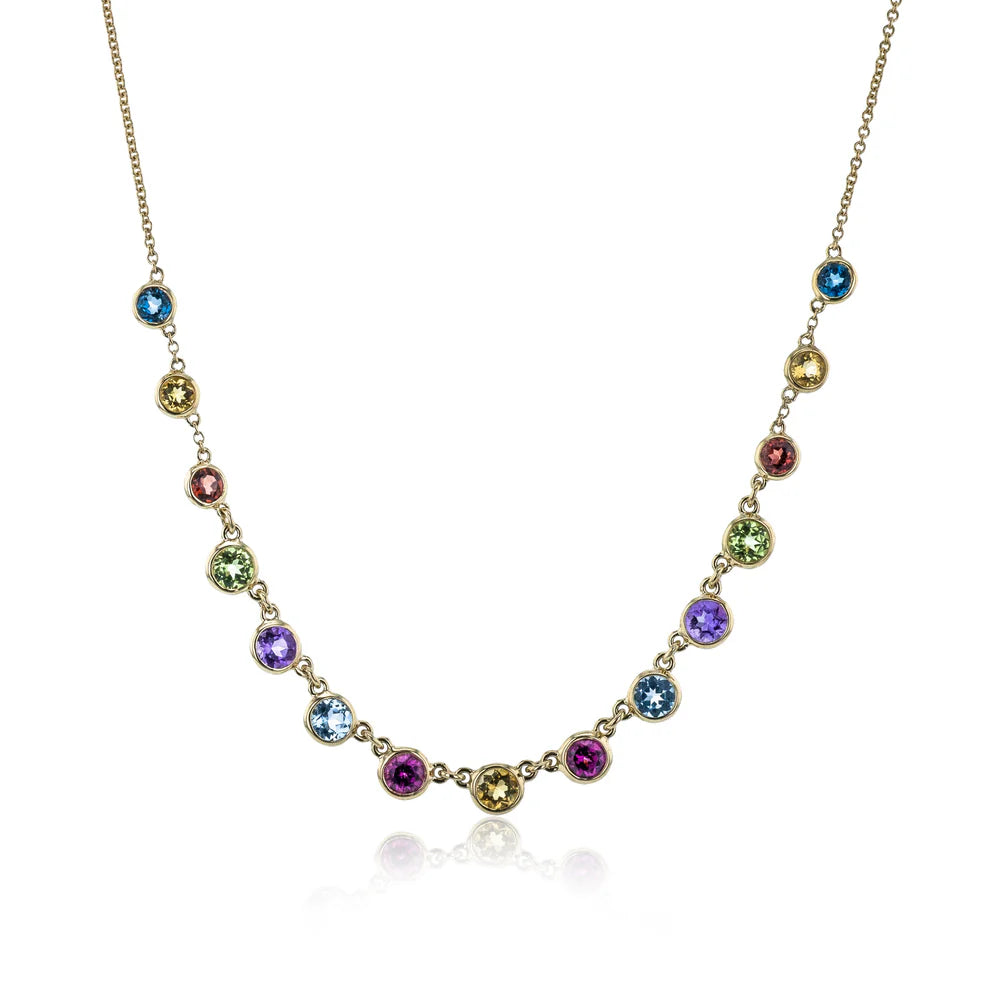 Multicolored Bezel Necklace