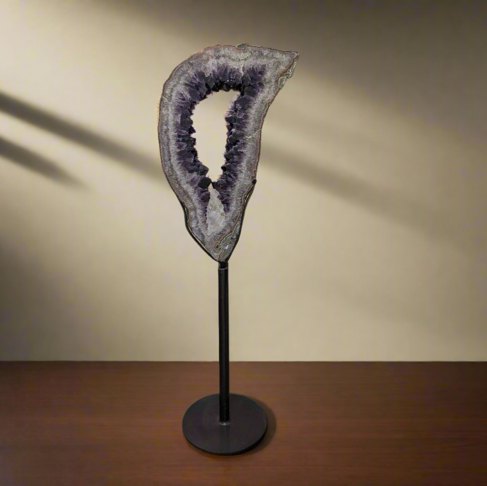 Tall Amethyst Geode on stand