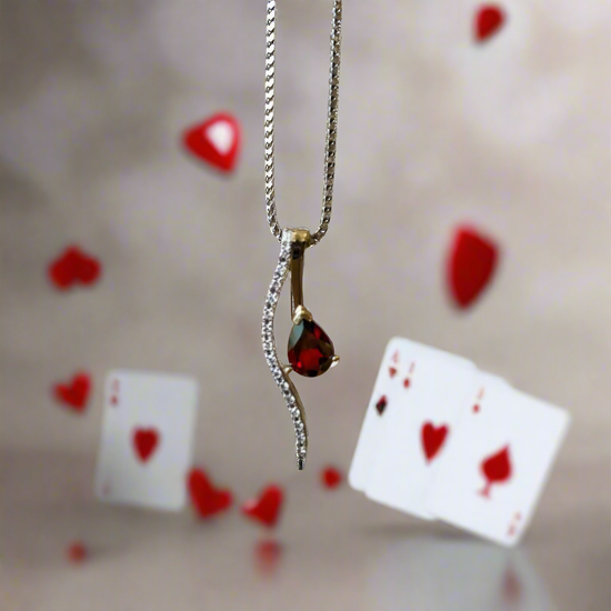 Red Garnet Swoop Pendant