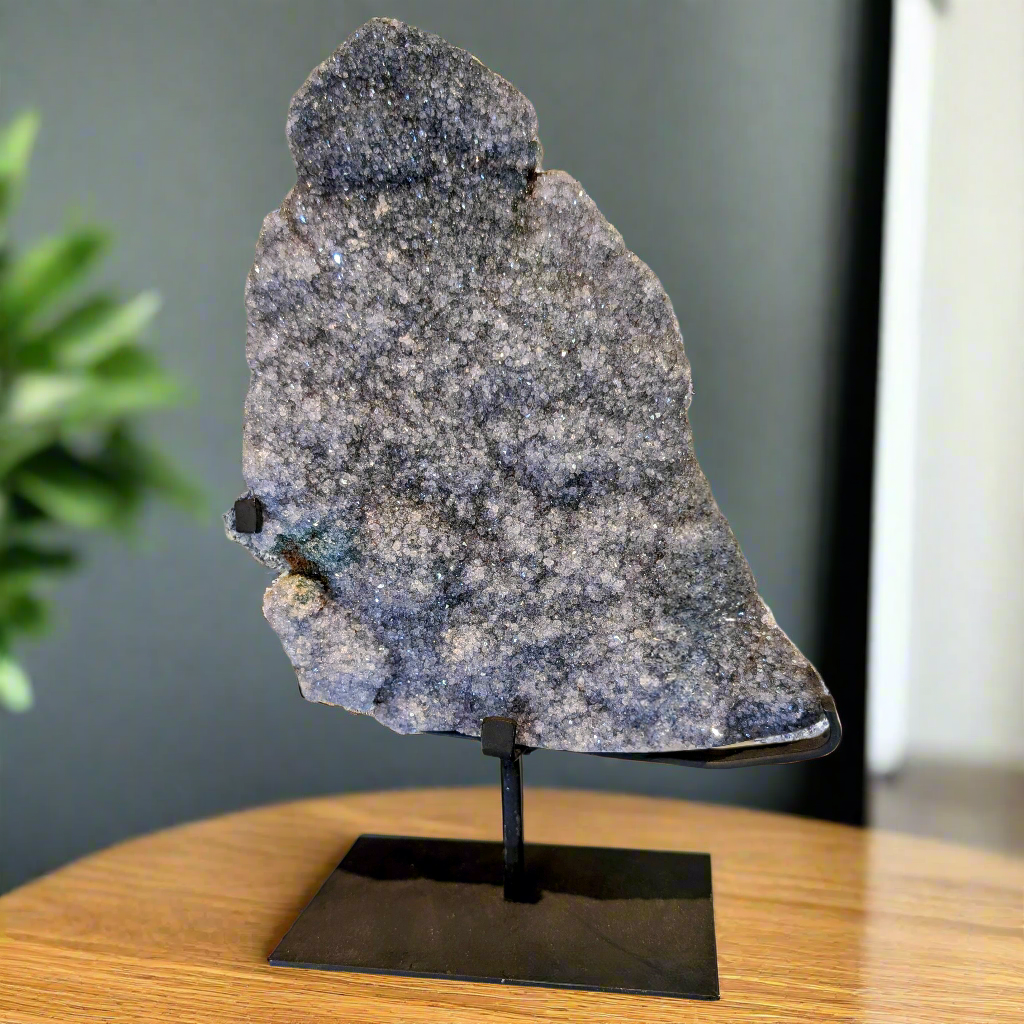 Steel Grey sparkle geode