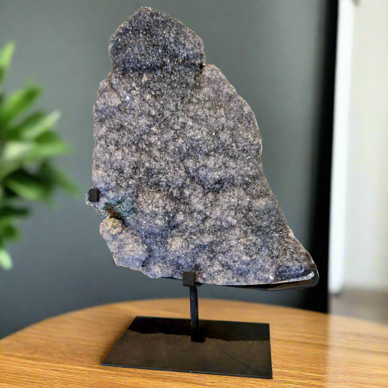Steel Grey sparkle geode