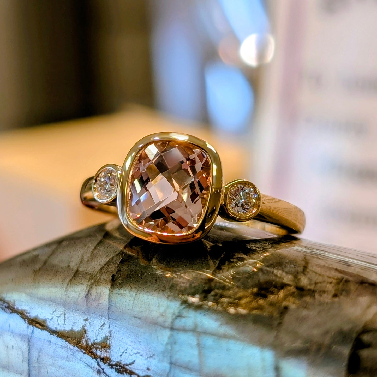 Morganite Bezel Ring
